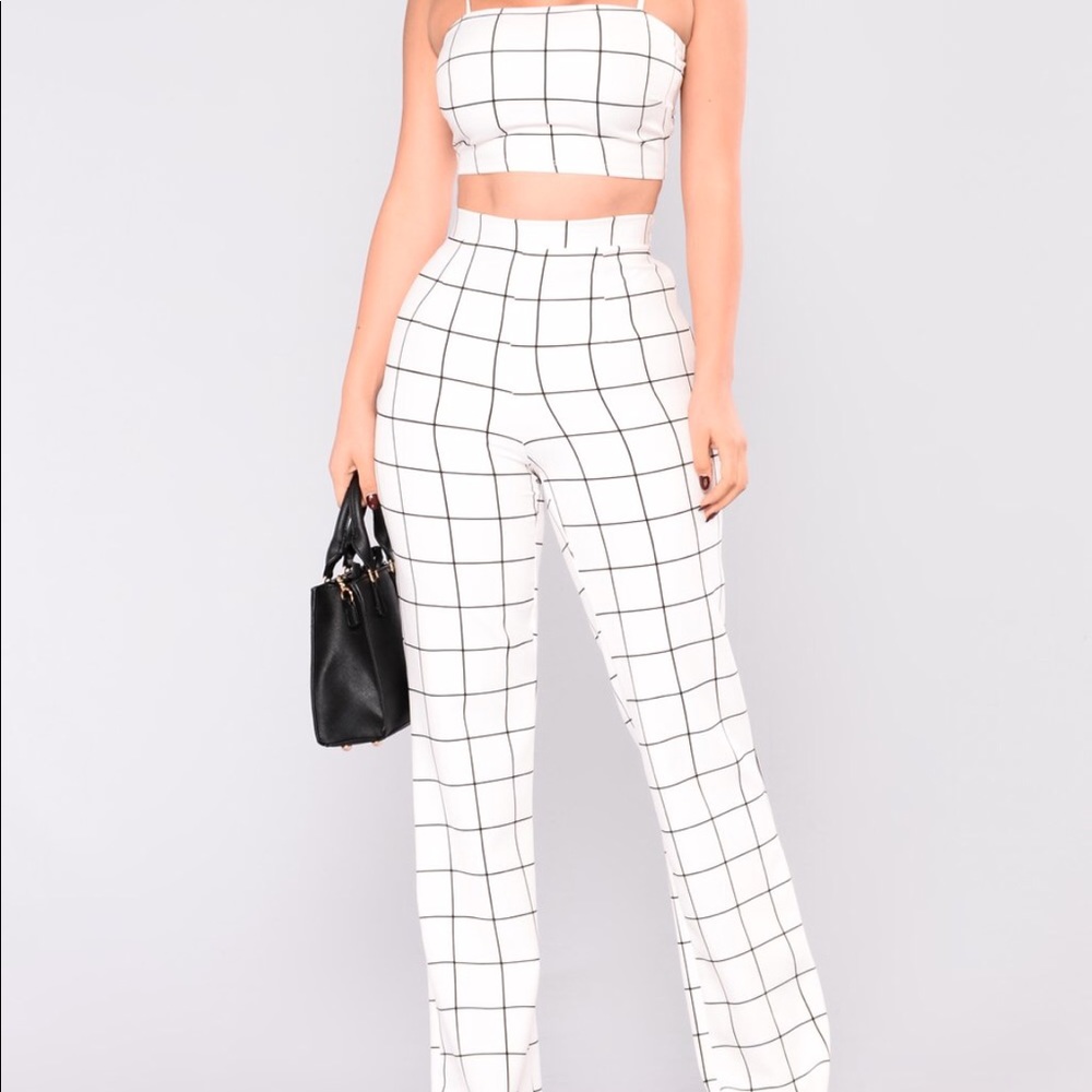 Striped set pants and top